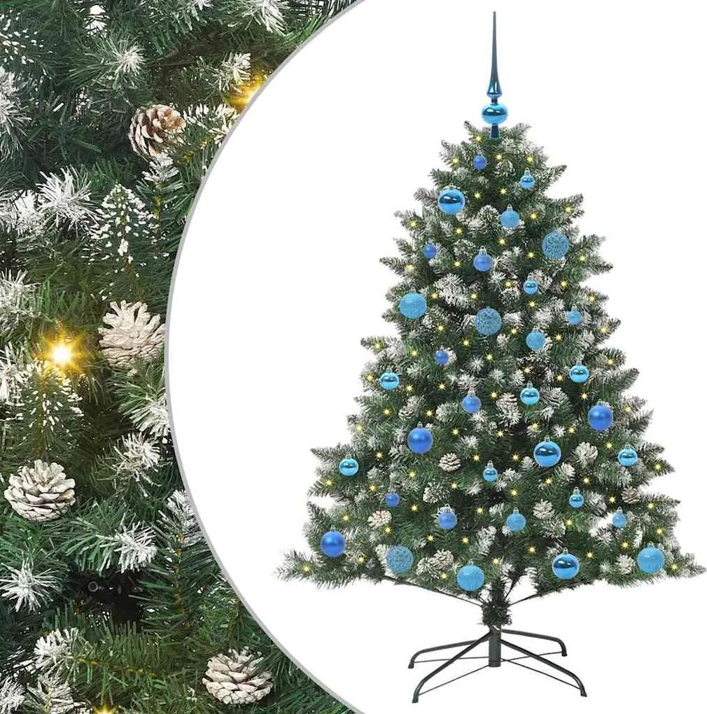 vidaXL Brad de Crăciun artificial Verde 150 cm PVC și Plastic și Oțel