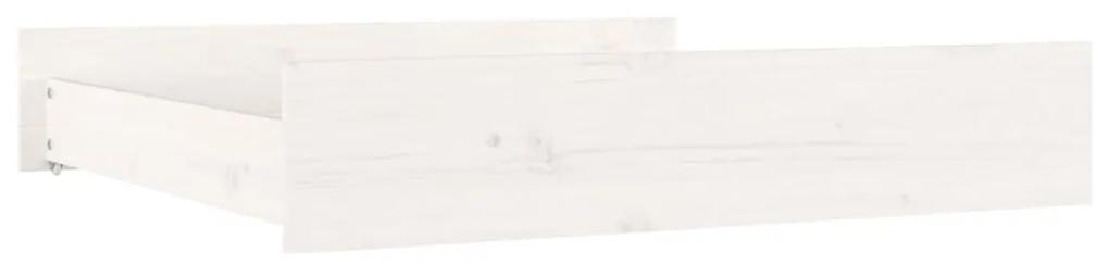 Sertare pentru pat, 2 buc., alb, lemn masiv de pin Alb, 90 x 93 x 18 cm