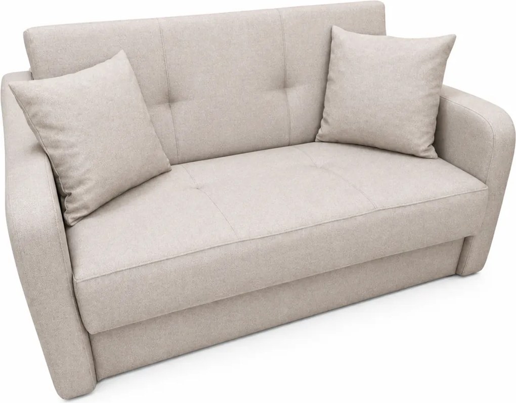 Canapea SAMY extensibila, 2 locuri, cu lada de depozitare, albastru, cadru metalic , 152x100x92 Bej, Stofa