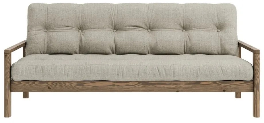 Canapea bej extensibilă cu tapițerie din in 205 cm Knob – Karup Design