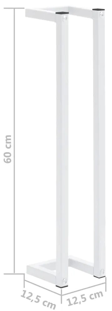 Suport de prosoape, alb, 12,5x12,5x60 cm, otel Alb, 12.5 x 12.5 x 60 cm