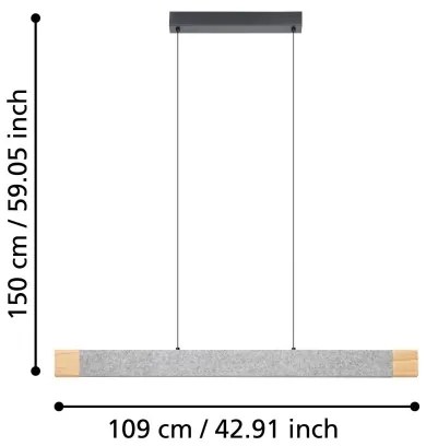 Lustră LED dimabilă pe cablu Eglo 390386 VALLELADO LED/22,2W/230V 3000K