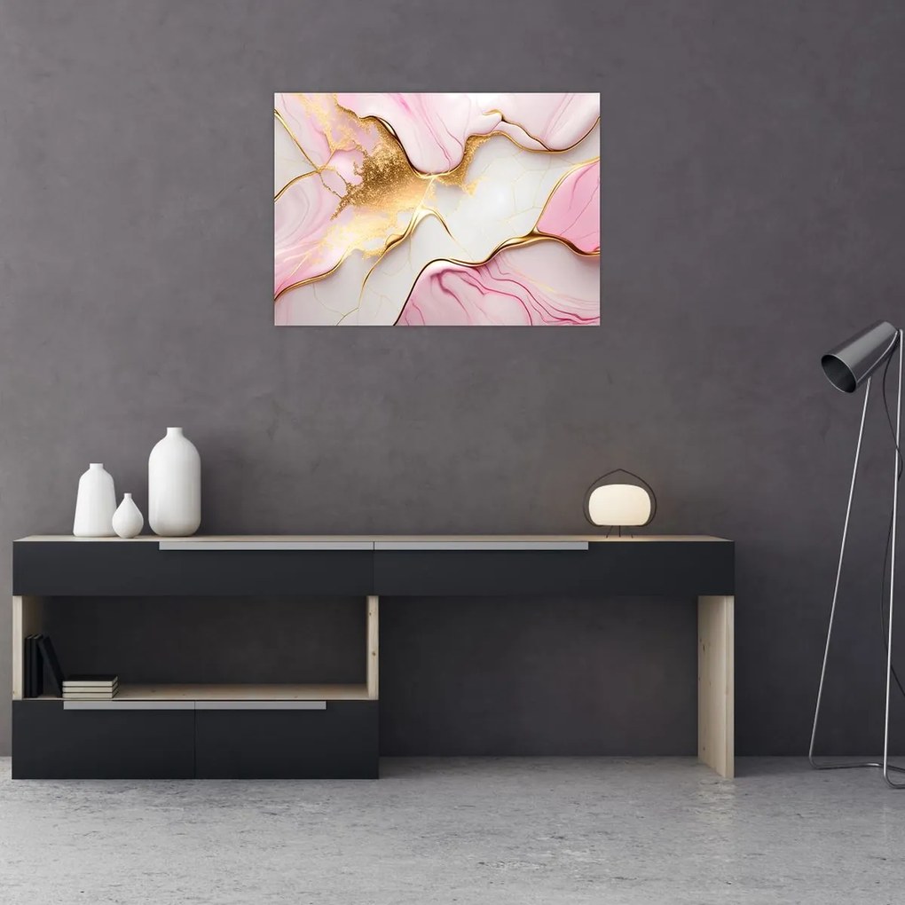 Tablou pe sticlă - Design de marmură (70x50 cm)
