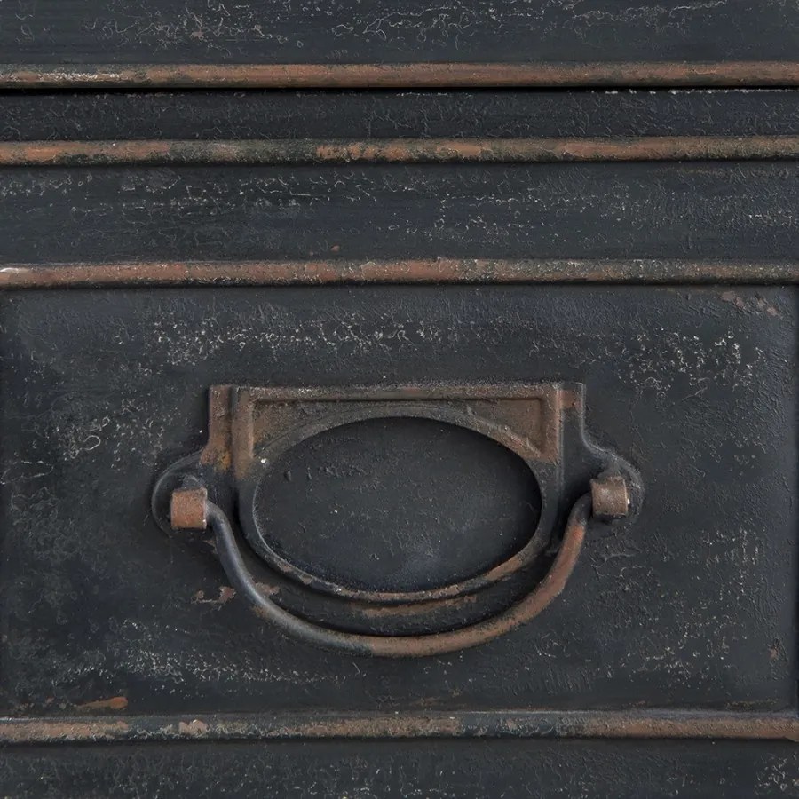 Comoda neagra, din metal, aspect vintage, Archivio