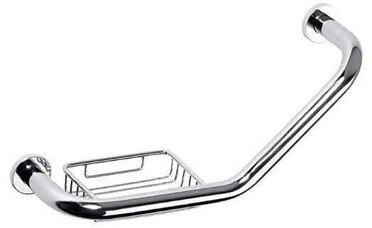 Mâner cu săpunieră, 45,5 x 25 cm, inox/argintiu