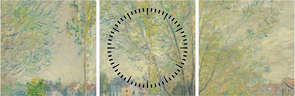 Tablou - Claude Monet, The Willows, reproducere (cu ceas) (90x30 cm)