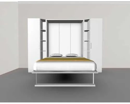 Set pat rabatabil dublu si 2 dulapuri Royal Single Wardrobe (50 cm) - Royal SMALL Wardrobe SET (150X200)