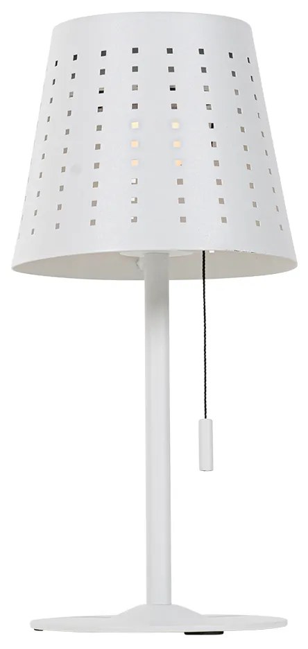 Set de 2 lămpi de masă albe incluzând LED cu 3 trepte de reglare a intensității luminii, reîncărcabile și solare - Ferre