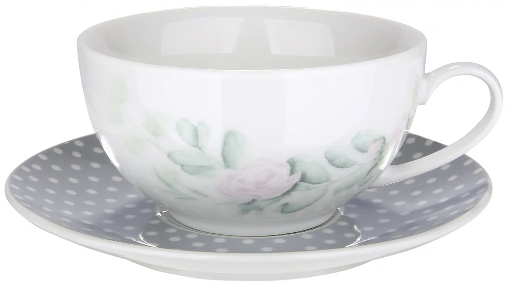 Set ceasca cu farfurie BOTANIC CHIC, portelan