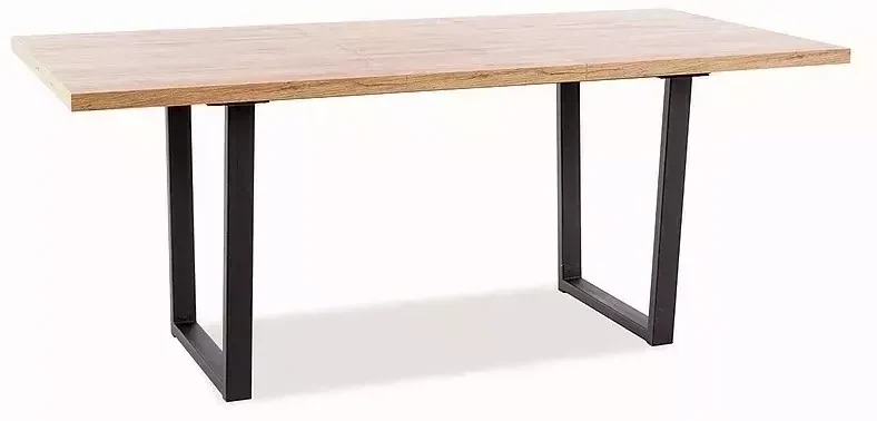 Masa extensibila Vito stejar artizan/negru L140-180 cm | BIANO