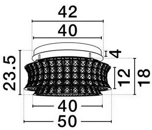 Lustra aplicata LED auriu, cristale sticla CELYSIA 50cm