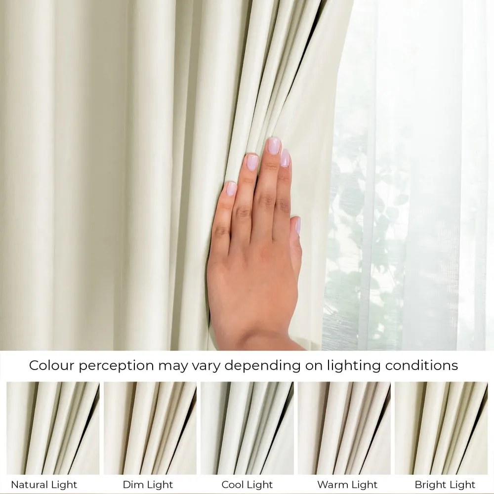 Draperie crem dimout (semi-opacă) din catifea 140x245 cm – Restilo