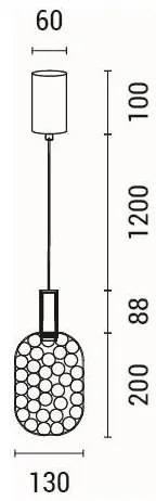 Lustră LED pe cablu LED/6,3W/230V 3000K auriu d. 13 cm