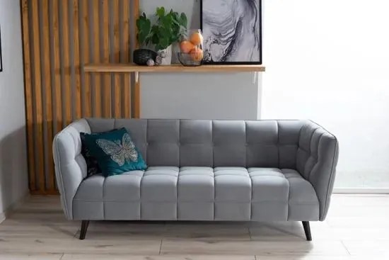 Canapea 2 locuri Culoare Gri deschis / Wenge, CASTELLO 2