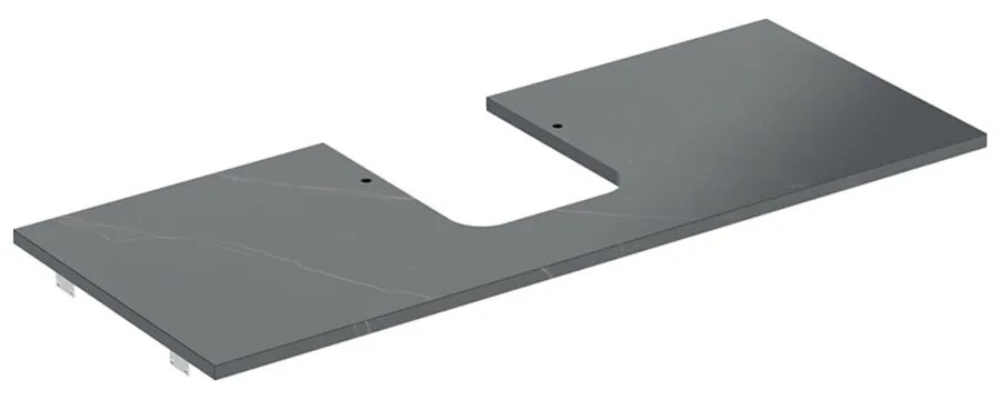 Blat pentru lavoar Geberit One cu decupaj central 120 cm tip marmura neagra