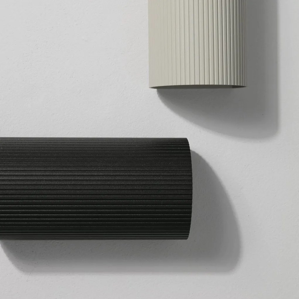 Aplica perete aluminiu striat alb, 1xGU10, SOLE round