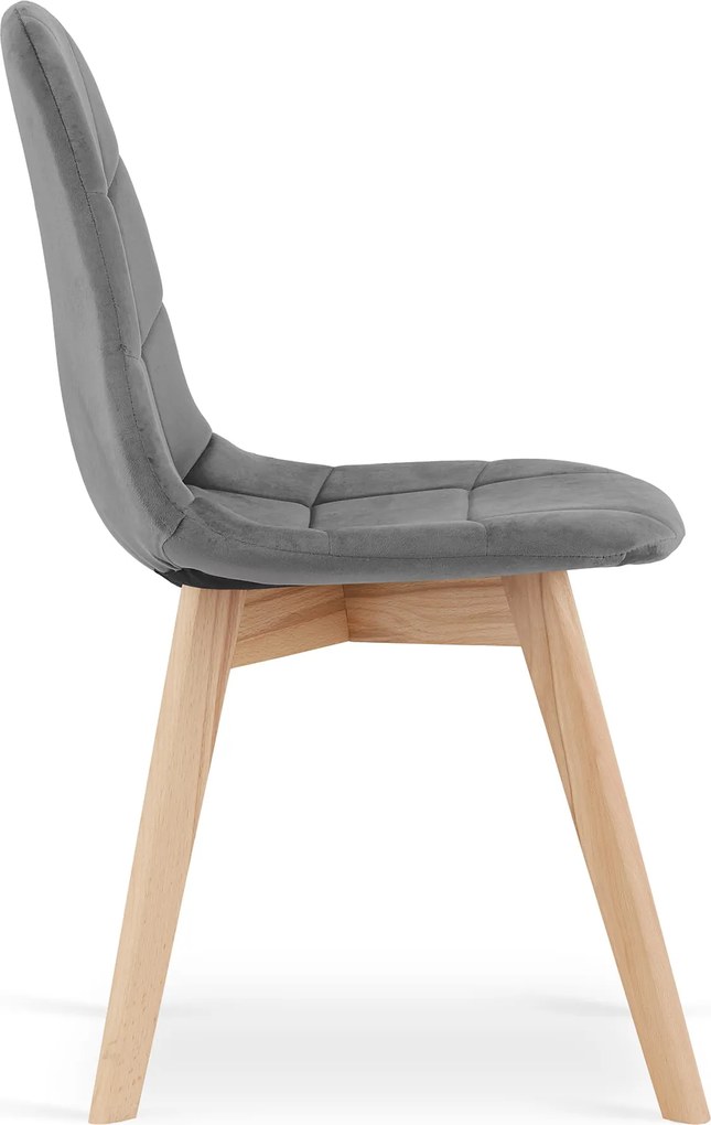 OFERTA Scaun de masă din catifea gri inchis BORA II. calitate secundara