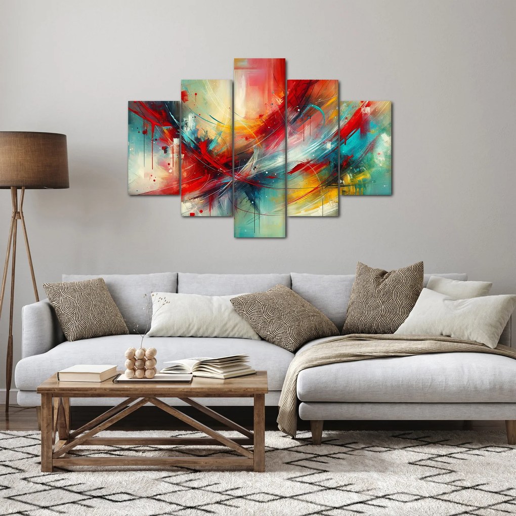 Tablou – Abstracție cu roșu (150x105 cm)