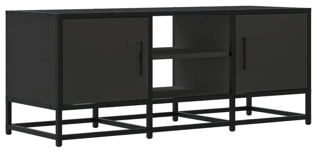 848834 vidaXL Dulap TV, negru, 100x35x41 cm, lemn prelucrat și metal