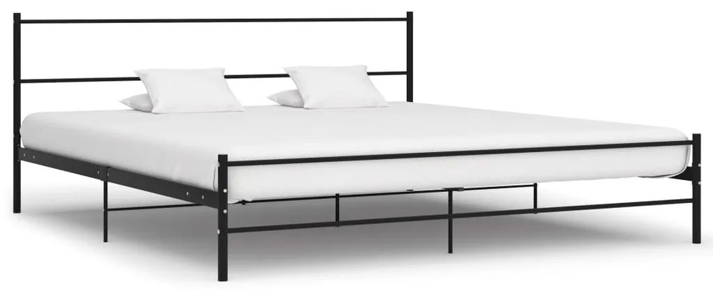 vidaXL Cadru de pat, negru, 200 x 200 cm, metal