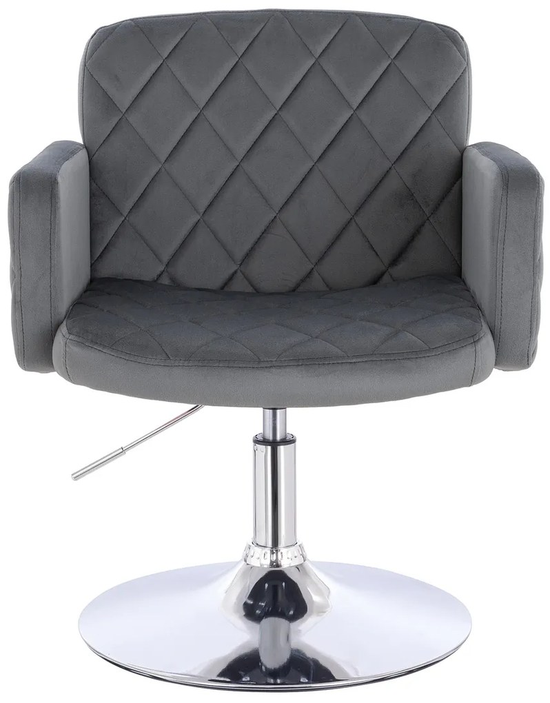 HR802N Scaun Grafit din Catifea cu Bază Cromata