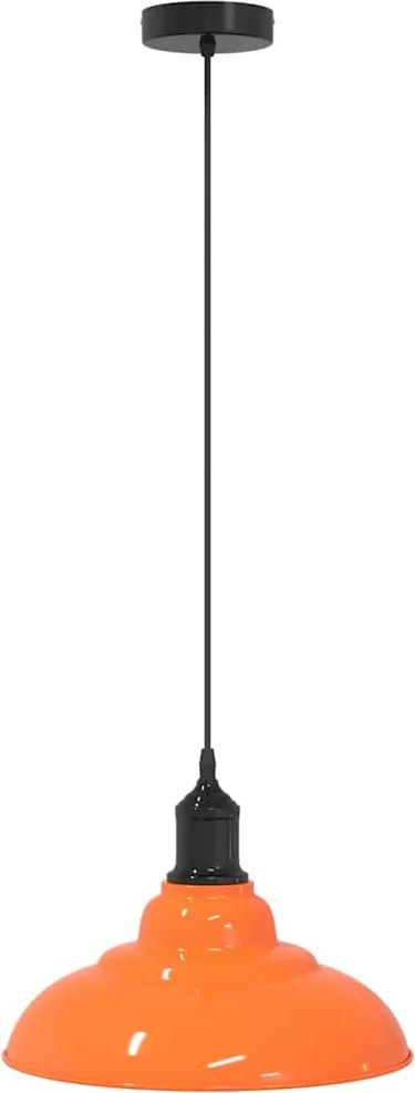 vidaXL Lampă suspendată reglabilă înălțime E27 Portocaliu lucios Metal