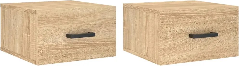 vidaXL Noptiere de perete, 2 buc., stejar sonoma, 35x35x20 cm