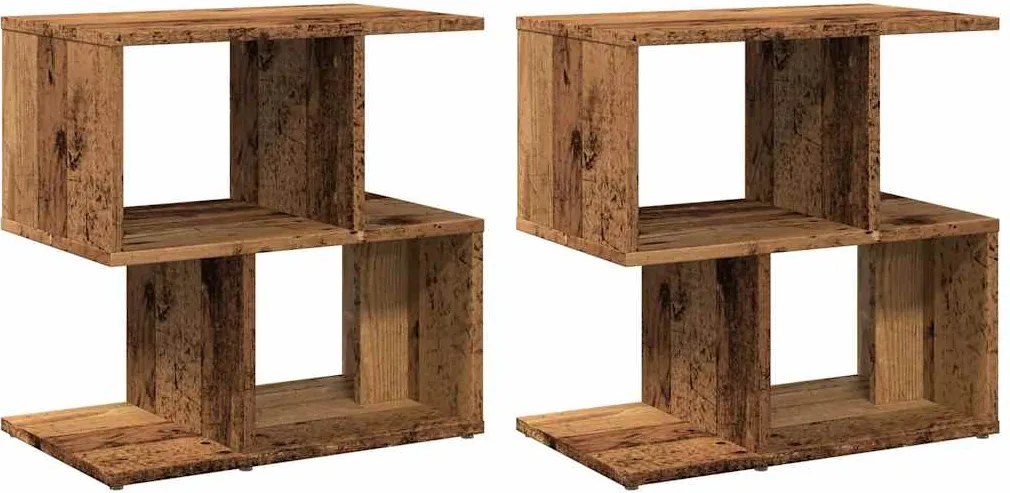 vidaXL Noptiere, 2 buc., lemn vechi, 50x30x51,5 cm, PAL