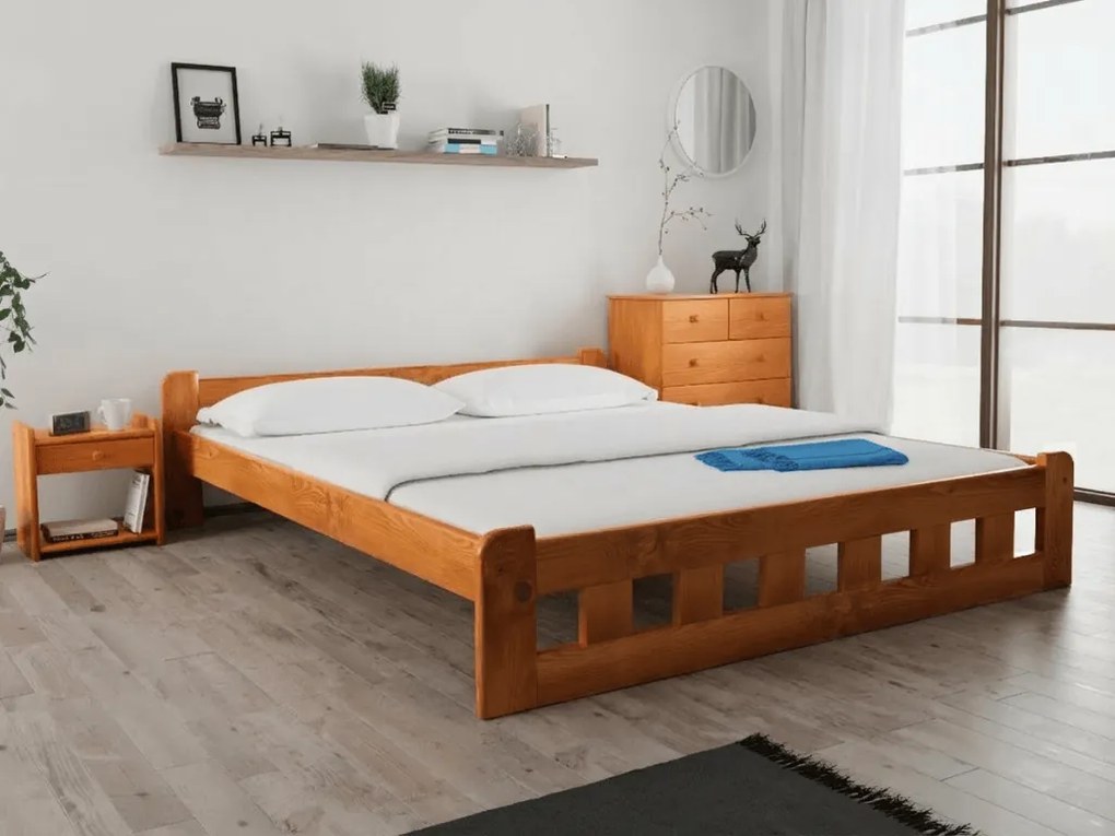 Pat inalt Naomi 160x200 cm, arin Saltele: Cu saltele Deluxe 10 cm, Somiera pat: Cu lamele drepte