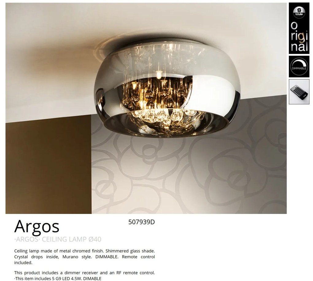 Lustra aplicata LED dimabila cu telecomanda 40cm ARGO SV-507939D
