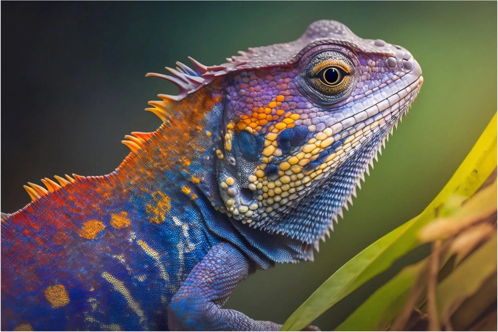 Tablou - Iguana colorată (90x60 cm)