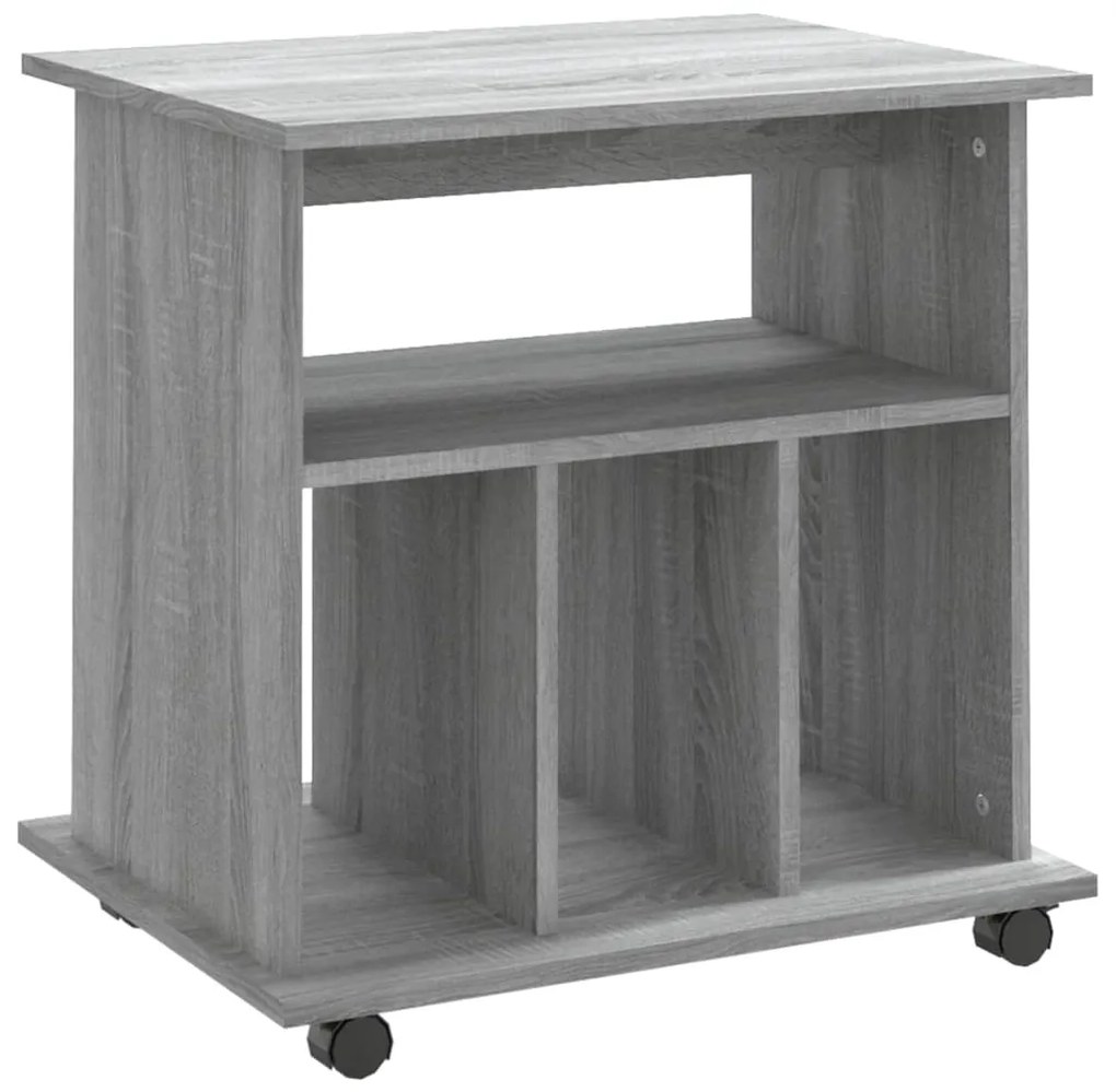 826355 vidaXL Dulap cu roți, gri sonoma, 60x45x60 cm, lemn compozit