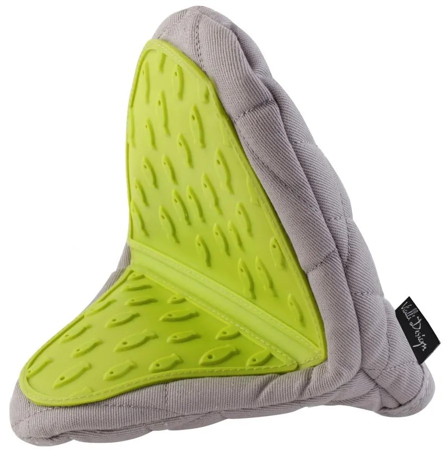 Mănușă de bucătărie din bumbac cu silicon Vialli Design, verde - gri