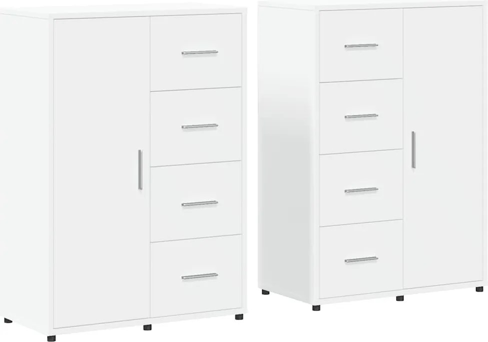 vidaXL Dulapuri, 2 buc., alb, 60x31x84 cm, lemn prelucrat