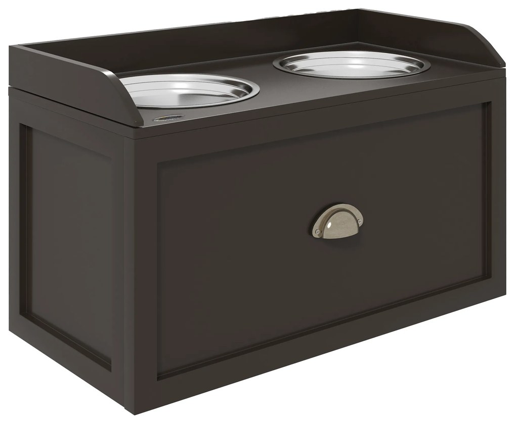 PawHut Statie Hranire Caini Mari – Suport inaltat cu 2 Boluri | Aosom Romania