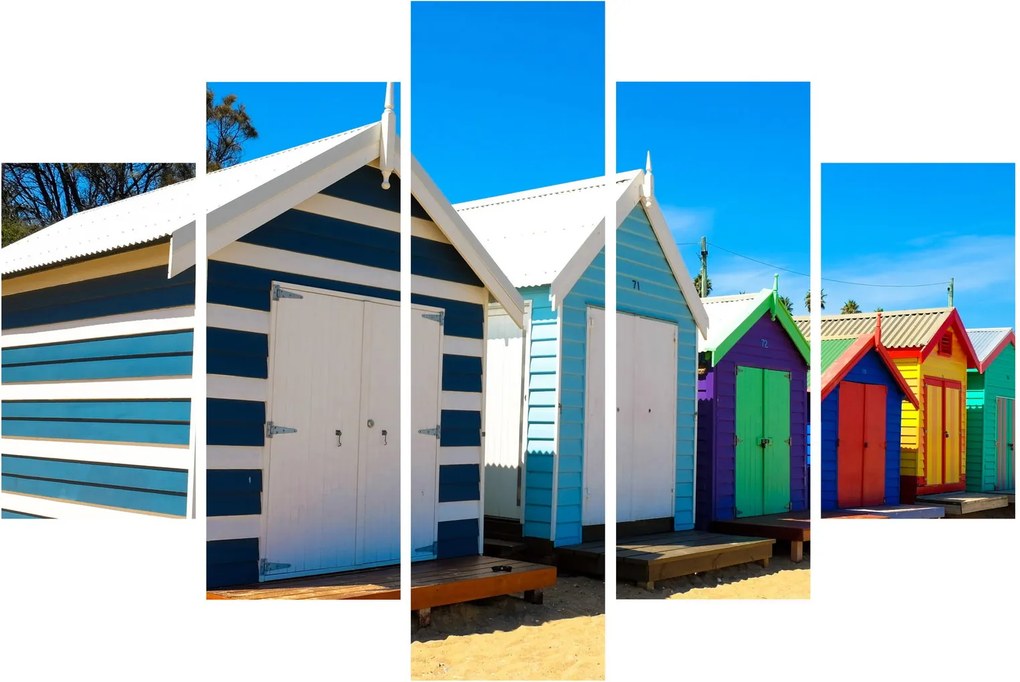 Tablou - Plaja Brighton, Melbourne, Australia (150x105 cm)