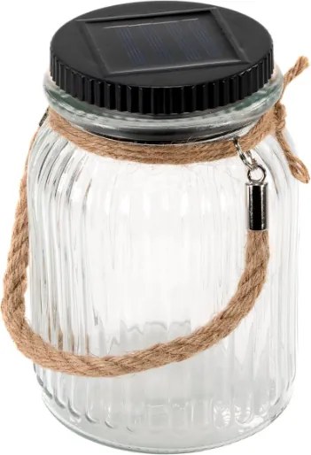 Lampă solară, 3 LED-uri, solar, sticlă, alb