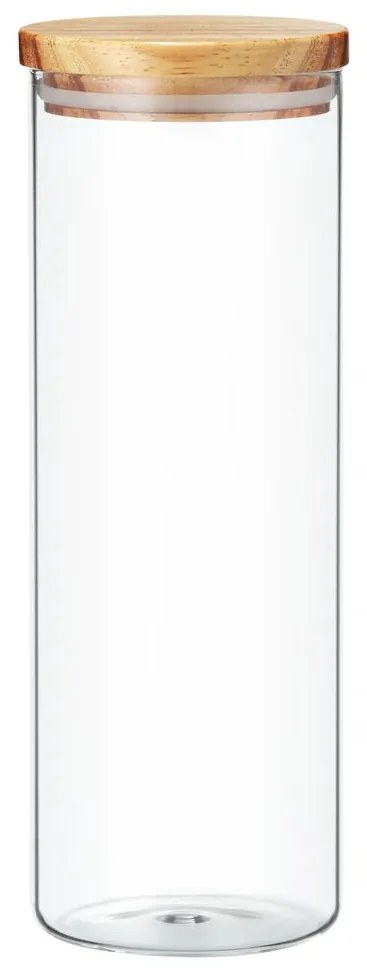 Borcan sticla 1.8L capac lemn, Nordic