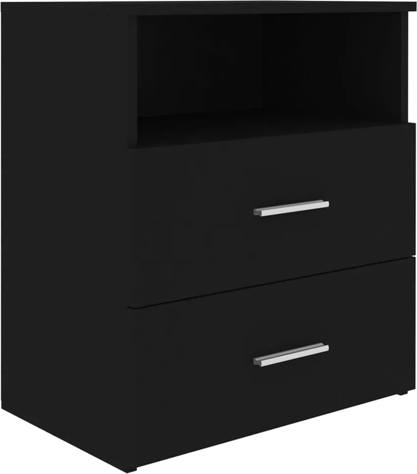 vidaXL Noptieră, negru, 50x32x60 cm