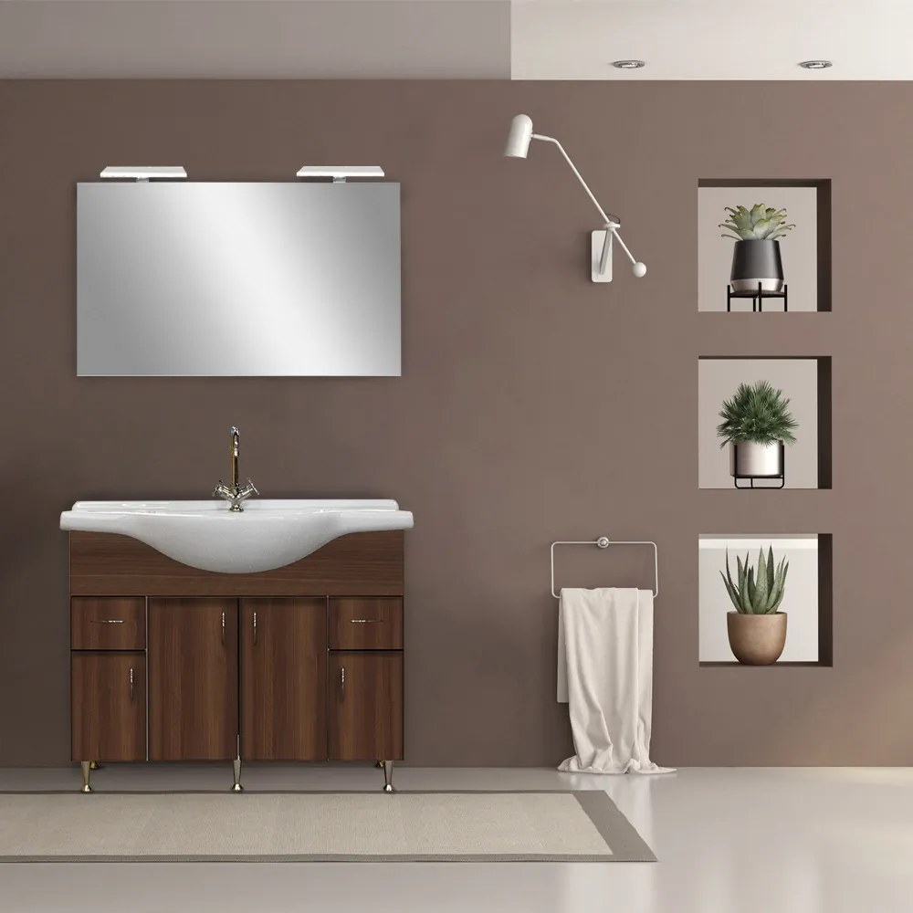 Mobilier complet de baie Bianca Prime 105, culoare Aida nuc