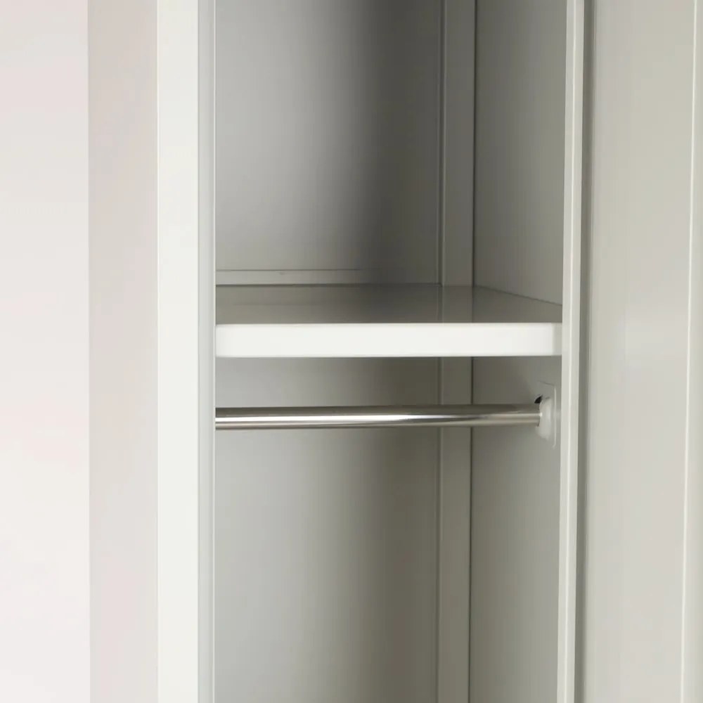 Dulap metalic cu banchetă, 60 x 85 x 185 cm, plintă, blocare prin răsucire, gri - RAL 7035