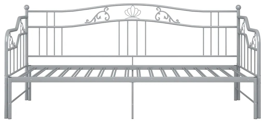 Cadru pat canapea extensibila, gri, 90x200 cm, metal Gri
