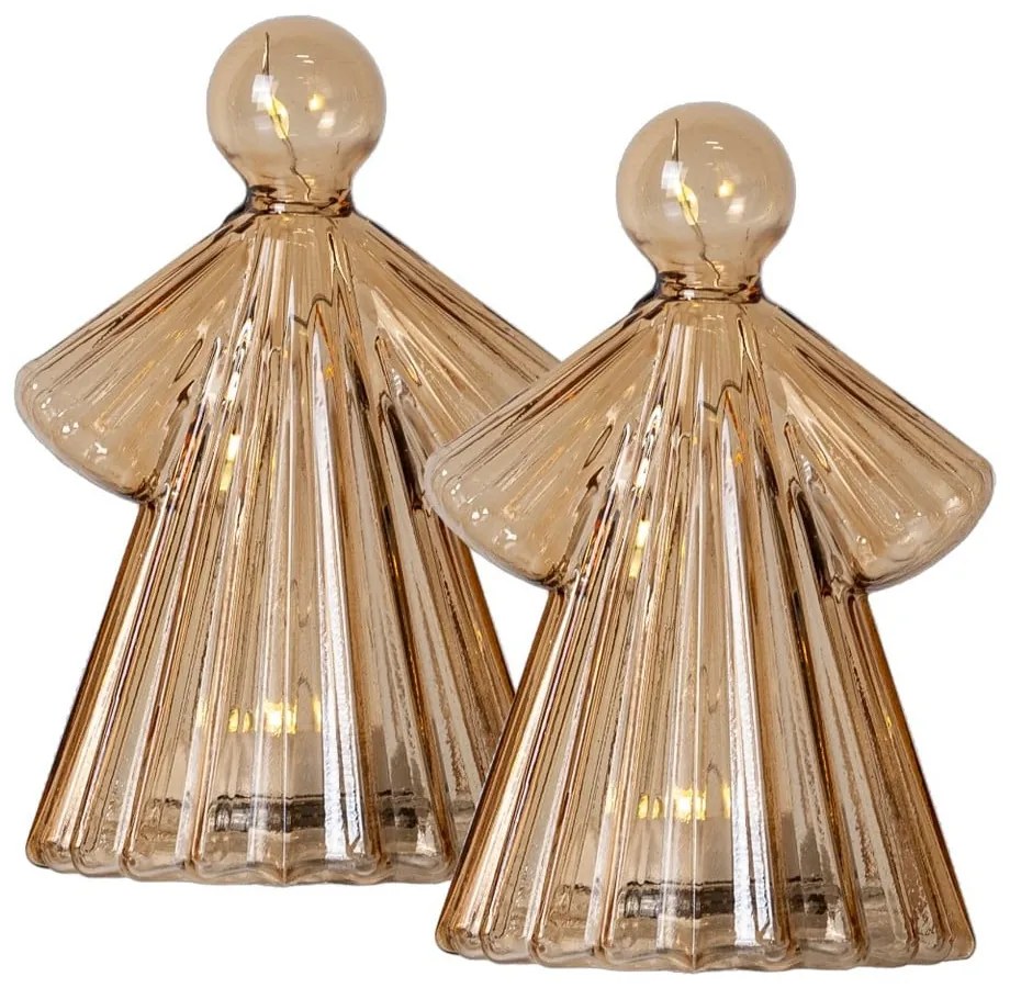 Decorațiuni luminoase maro 2 buc. ø 6,5 cm Alberte – Sirius