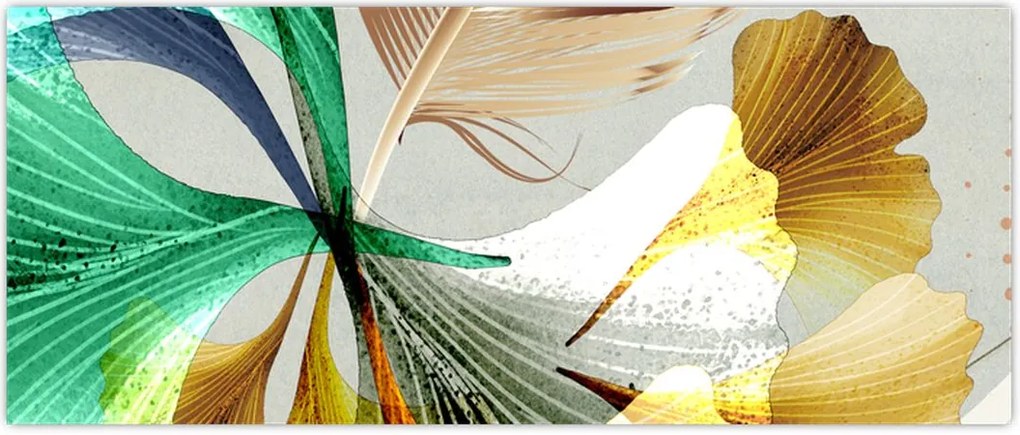 Tablou - Frunze cu pană (120x50 cm)