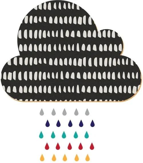 Avizier autoadeziv Dekornik Black Cloud With Colorful Drops