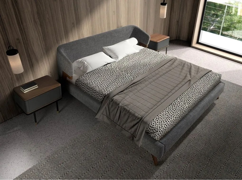 Noptiera deosebita design LUX Dark Grey-Walnut