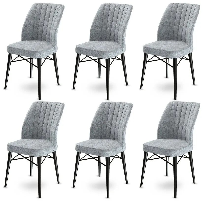 Set de scaune de sufragerie Flex Grey, 6 buc.