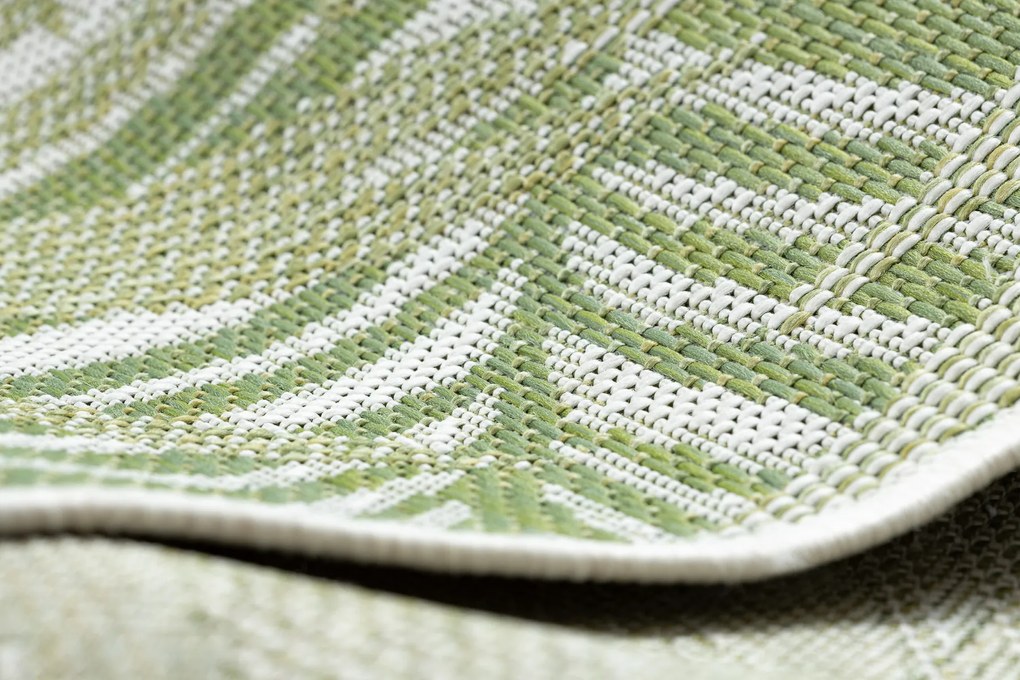 Covor, traversa SISAL SION frunze de palmier, tropical 2837 țesute plate ecru / verde