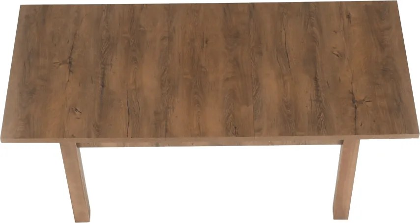 Masă extensibilă pentru dining, stejar lefkas închis, 160-203x90 cm, MONTANA STW
