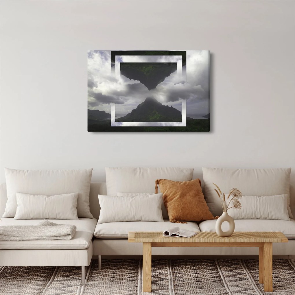 Tablou - Munții din Islanda, colaj geometric (90x60 cm)